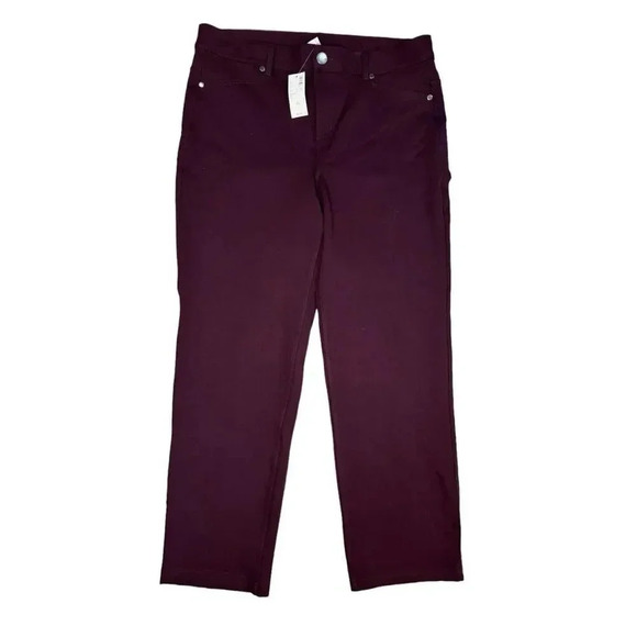 NEW Avenue Size 16 Average Burgundy Stretch Straight Leg‎ Pant NWT - Picture 1 of 6
